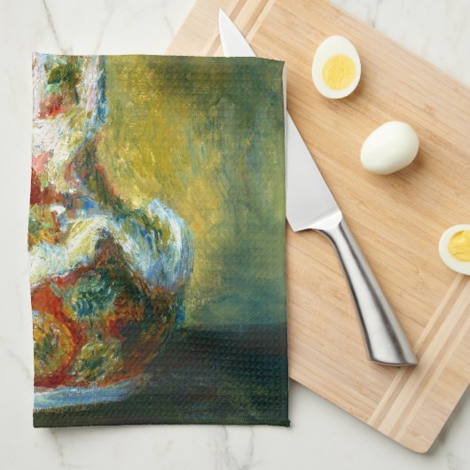 Bouquet in een schilderij van Vase Pierre Auguste  Theedoek (Quarter Fold)