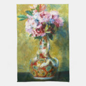 Bouquet in een schilderij van Vase Pierre Auguste  Theedoek (Verticaal)