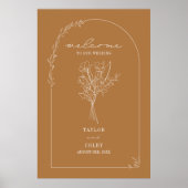 Bouquet Line Art Goldenrod Yellow Poster (Voorkant)