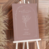 Bouquet Line Art Muted Pink Poster