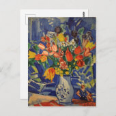 Bouquet met figuren op de achtergrond Briefkaart (Voorkant / Achterkant)