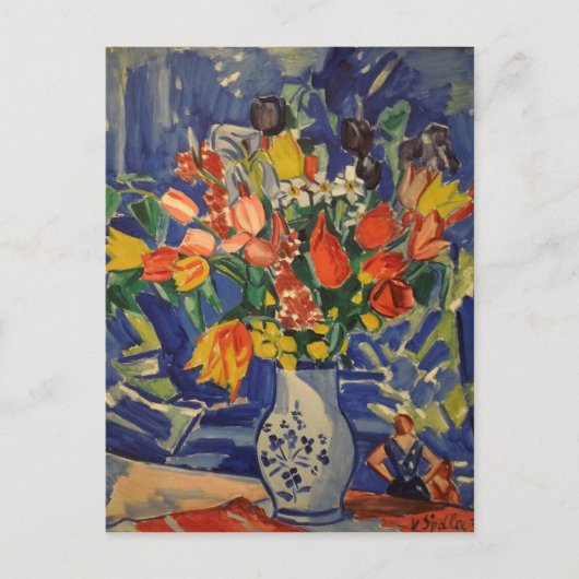 Bouquet met figuren op de achtergrond Briefkaart (Voorkant)
