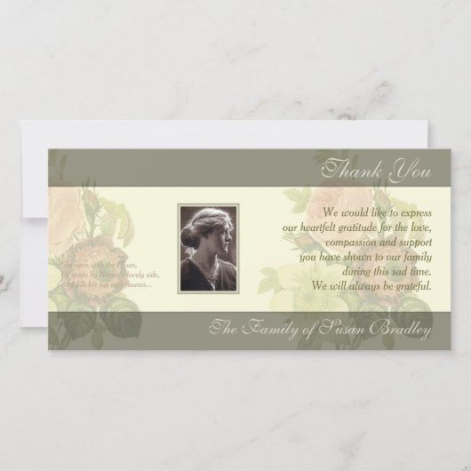  Bouquet met lijst Sympathie Dank je wel Bedankkaart (Voorkant)