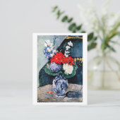Bouquet met Little Delft, Paul Cezanne Briefkaart (Staand voorkant)