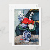 Bouquet met Little Delft, Paul Cezanne Briefkaart (Voorkant / Achterkant)