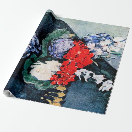 Bouquet met Little Delft, Paul Cezanne Cadeaupapier (Uitgerold)