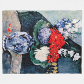 Bouquet met Little Delft, Paul Cezanne Fleece Deken (Voorkant (Horizontaal))