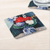 Bouquet met Little Delft, Paul Cezanne Kartonnen Onderzetters (Schuin)