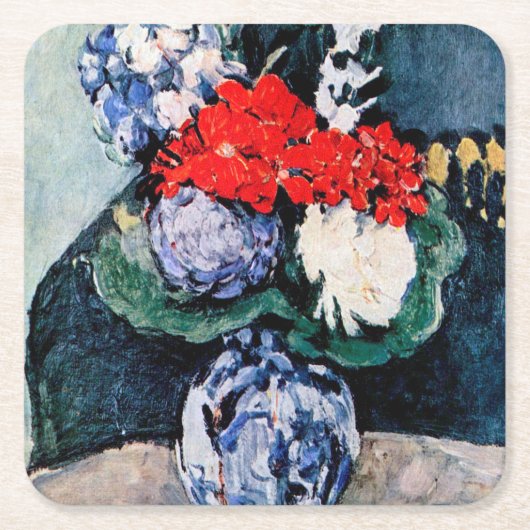 Bouquet met Little Delft, Paul Cezanne Kartonnen Onderzetters (Voorkant)