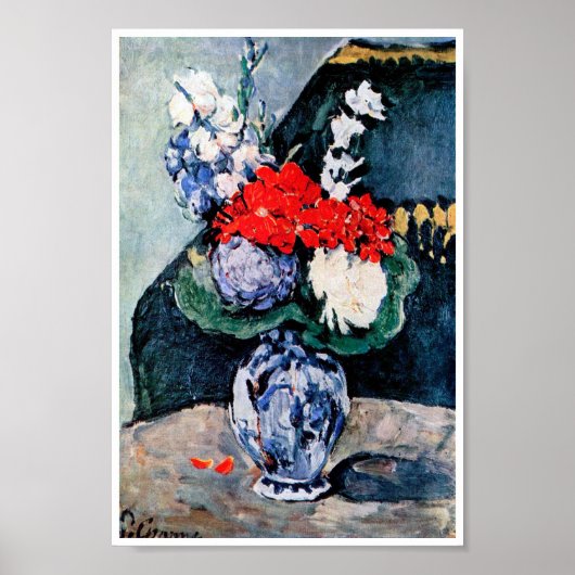 Bouquet met Little Delft, Paul Cezanne Poster (Voorkant)
