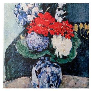 Bouquet met Little Delft, Paul Cezanne Tegeltje