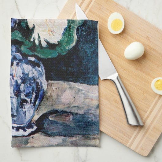 Bouquet met Little Delft, Paul Cezanne Theedoek (Quarter Fold)