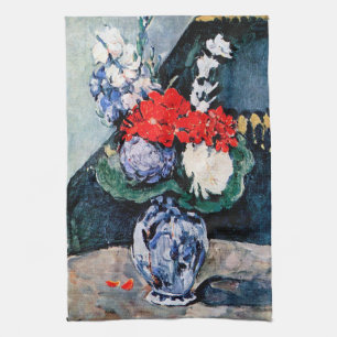 Bouquet met Little Delft, Paul Cezanne Theedoek