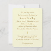  Bouquet met Photo lijst Memorial Service Aankondiging (Achterkant)