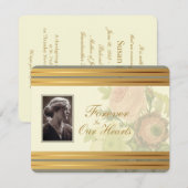  Bouquet met Photo lijst Memorial Service Aankondiging (Voorkant / Achterkant)