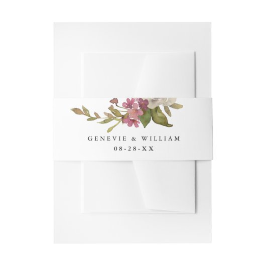 Bouquet-namen en datumhuwelijk Uitnodigingen Wikkel (Voorkant Voorbeeld)