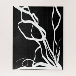 Bouquet Noir: Abstract Zwart & Wit Legpuzzel