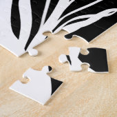 Bouquet Noir: Abstract Zwart & Wit Legpuzzel (Zijkant)