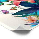 Bouquet of Colorful Flowers and Butterflies Poster (Hoek)