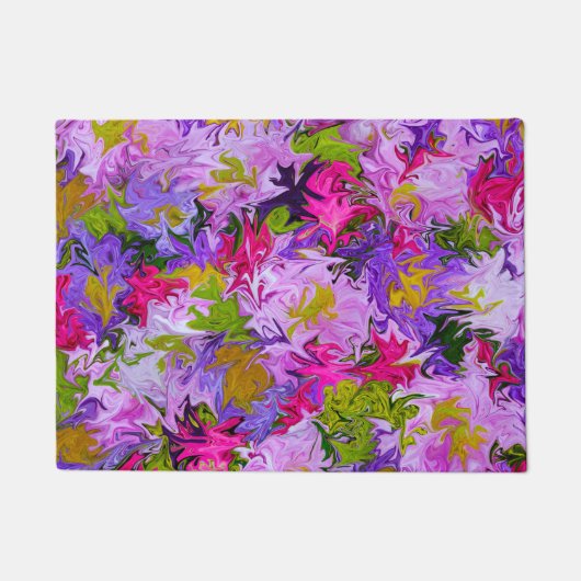 Bouquet of Colors Floral Abstract Art Design Deurmat (Voorkant)
