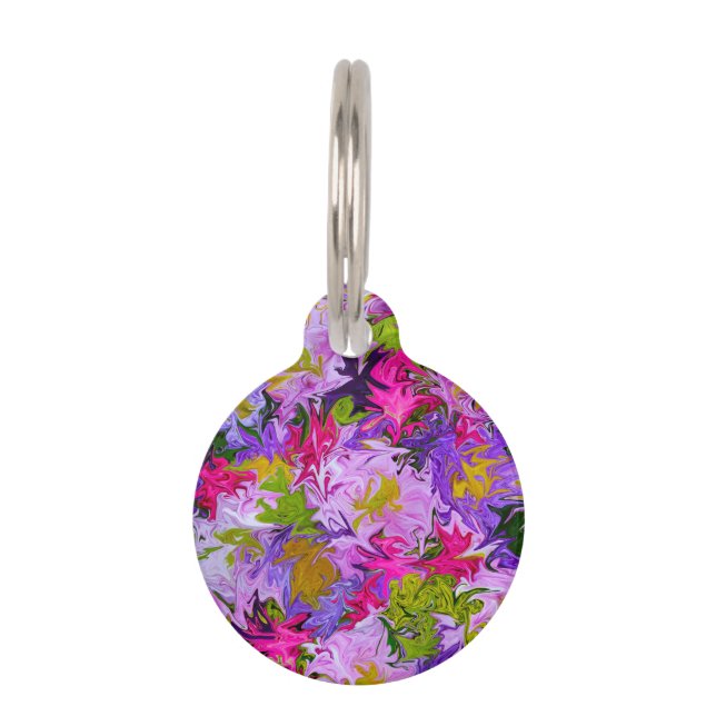 Bouquet of Colors Floral Abstract Art Design Huisdierpenning (Voorkant)