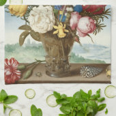 Bouquet of Flowers Ambrosius Bosschaert Fine Art Theedoek (Gevouwen)