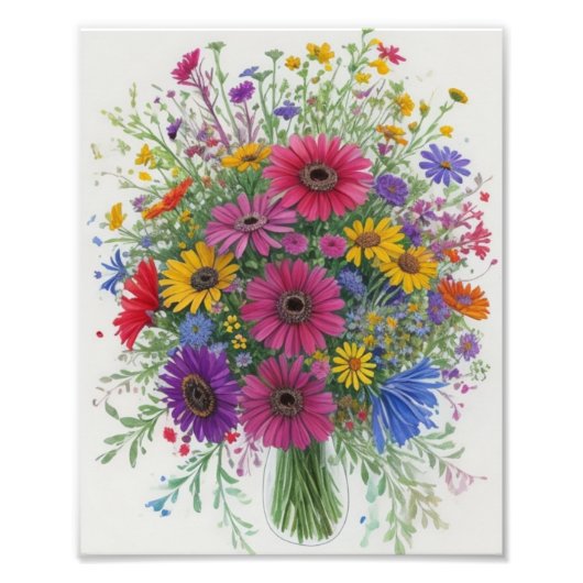 Bouquet of Flowers Foto Afdruk (Voorkant)