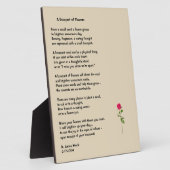 "Bouquet of Flowers" gedicht op een tafelblad Fotoplaat (Zijkant)