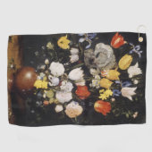 Bouquet of Flowers in een Earthenware Vase Golfhanddoek (Horizontaal)