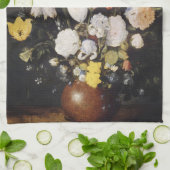 Bouquet of Flowers in een Earthenware Vase Theedoek (Gevouwen)