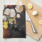 Bouquet of Flowers in een Earthenware Vase Theedoek (Quarter Fold)