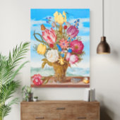 Bouquet of Flowers on a Ledge (1619) by Bosschaert Poster