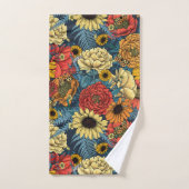 Bouquet of flowers- roses, peonies, daisien an fe bad handdoek (Handdoek)