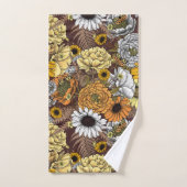 Bouquet of flowers- roses, peonies, daisien an fe bad handdoek (Handdoek)