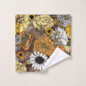 Bouquet of flowers- roses, peonies, daisien an fe bad handdoek (Wasdoekje)
