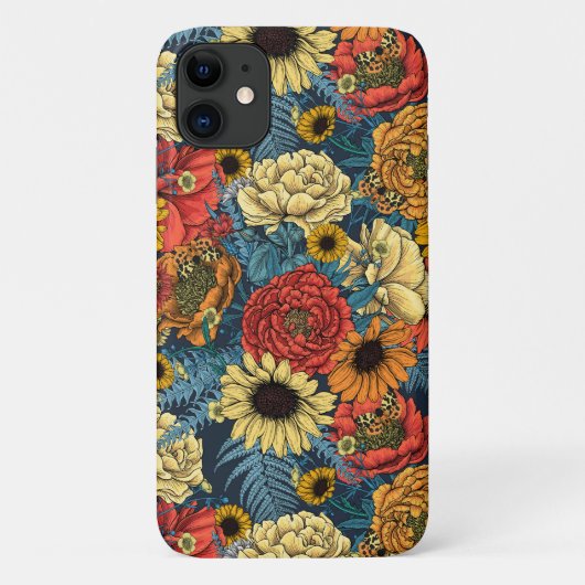 Bouquet of flowers- roses, peonies, daisien an fe Case-Mate iPhone case (Achterkant)