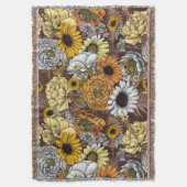 Bouquet of flowers- roses, peonies, daisien an fe deken (Voorkant Verticaal)