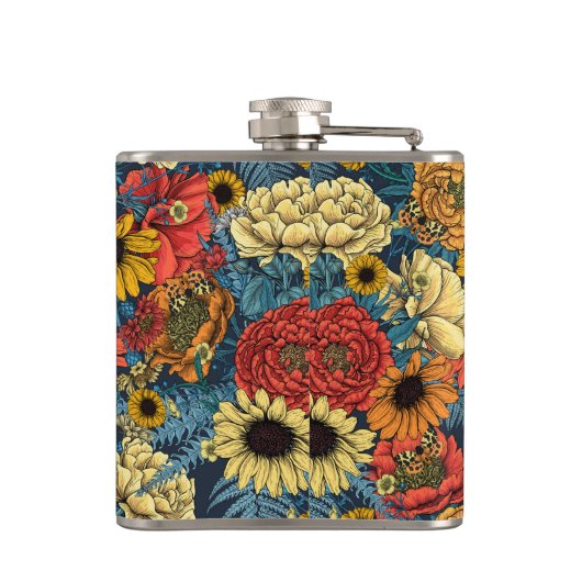 Bouquet of flowers- roses, peonies, daisien an fe heupfles (Achterkant)