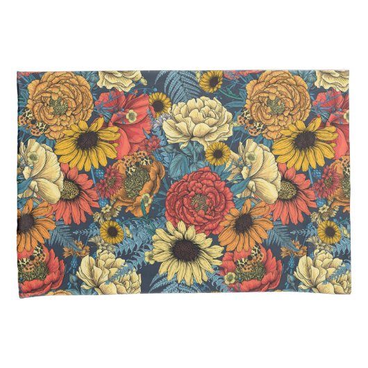 Bouquet of flowers- roses, peonies, daisien an fe kussensloop (Voorkant-Rechts)