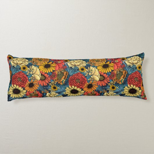 Bouquet of flowers- roses, peonies, daisien an fe lichaamskussen (Achterkant)