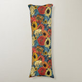 Bouquet of flowers- roses, peonies, daisien an fe lichaamskussen (Voorkant Verticaal)