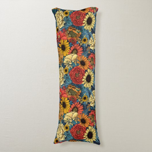 Bouquet of flowers- roses, peonies, daisien an fe lichaamskussen (Voorkant Verticaal)