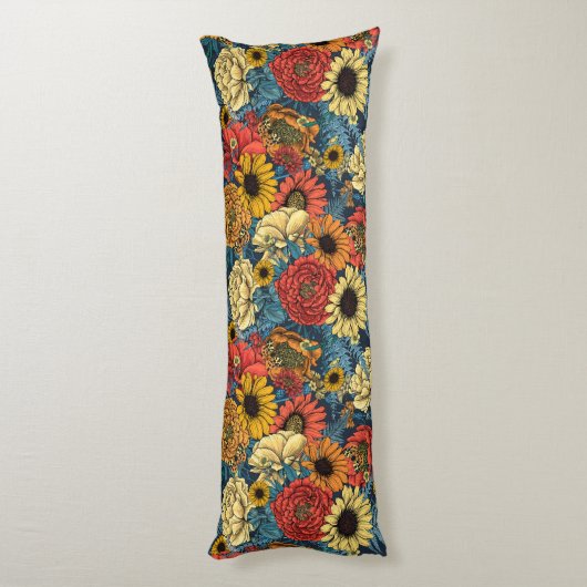 Bouquet of flowers- roses, peonies, daisien an fe lichaamskussen (Achterkant (Verticaal))