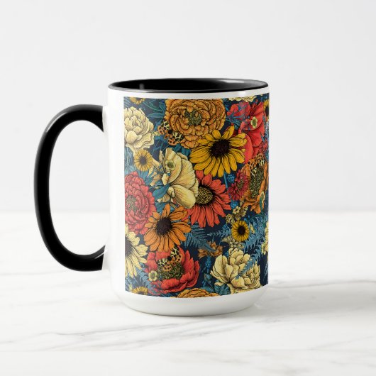 Bouquet of flowers- roses, peonies, daisien an fe mok (Links)