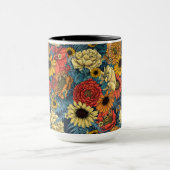 Bouquet of flowers- roses, peonies, daisien an fe mok (Midden)