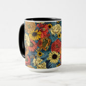 Bouquet of flowers- roses, peonies, daisien an fe mok (Voorkant links)