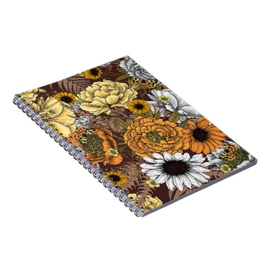 Bouquet of flowers- roses, peonies, daisien an fe notitieboek (Rechterzijde)