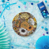 Bouquet of flowers- roses, peonies, daisien an fe papieren bordje (Feest)