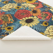 Bouquet of flowers- roses, peonies, daisien an fe sherpa deken (3/4)