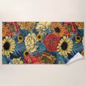 Bouquet of flowers- roses, peonies, daisien an fe strandlaken (Voorkant)